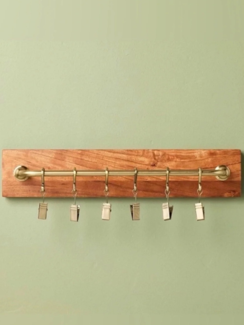 Hearth & Hand Brass Clip Rail on Wood